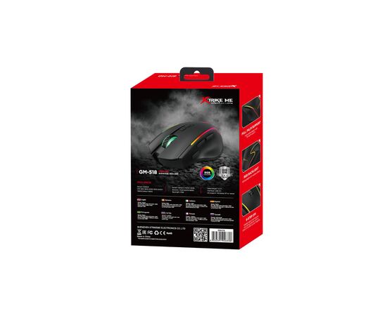 Мышка Xtrike ME GM-518 USB RGB Black (GM-518), изображение 6 Мышка Xtrike ME GM-518 USB RGB Black (GM-518), изображение 6