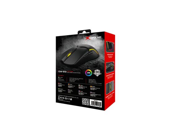 Мышка Xtrike ME GW-610 Wireless RGB Black (GW-610), изображение 6 Мышка Xtrike ME GW-610 Wireless RGB Black (GW-610), изображение 6