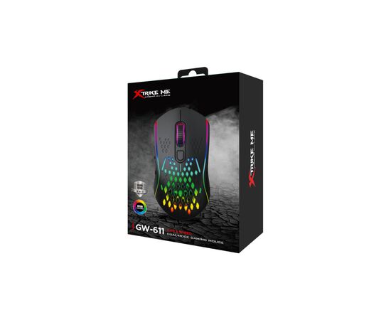Мышка Xtrike ME GW-611 Wireless RGB Black (GW-611), изображение 7 Мышка Xtrike ME GW-611 Wireless RGB Black (GW-611), изображение 7