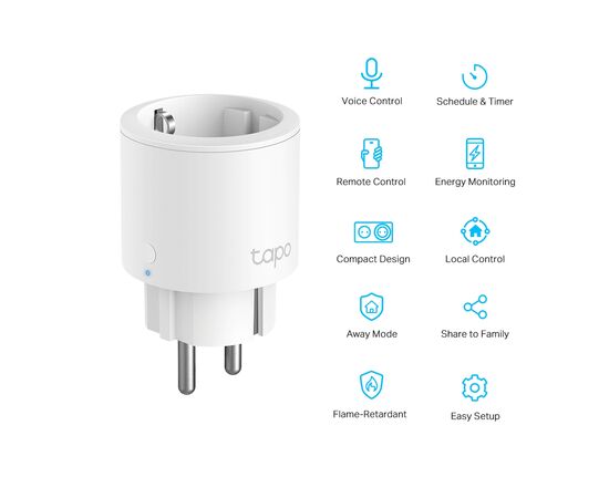 Умная розетка TP-Link Tapo P115 (1-pack) (Tapo P115(1-pack)), изображение 2 Умная розетка TP-Link Tapo P115 (1-pack) (Tapo P115(1-pack)), изображение 2