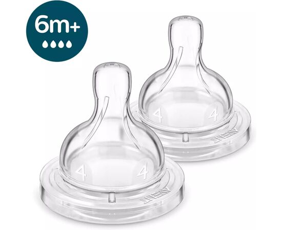Соска Philips AVENT Анти-Колік, швидкий потік, від 6 міс. 2 шт (SCY764/02)