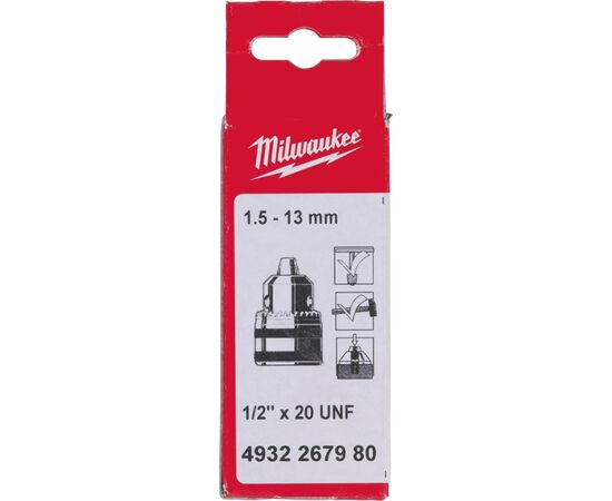 Патрон Milwaukee под ключ 1,5-13 1/2"х20 (4932267980), изображение 2 Патрон Milwaukee под ключ 1,5-13 1/2"х20 (4932267980), изображение 2