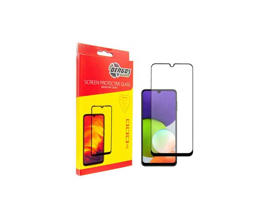 Скло захисне Dengos Full Glue Samsung Galaxy A22 (black) (TGFG-180)