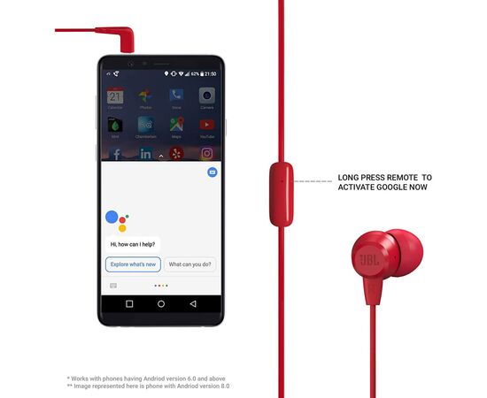 Наушники JBL C50 HI Red (JBLC50HIRED), изображение 4 Наушники JBL C50 HI Red (JBLC50HIRED), изображение 4