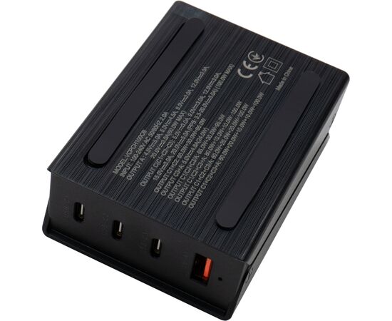 Зарядное устройство Vinga GaN 100W PD+QC 3C1A ports 1.2m Wired Charger (VCPCH100CB), изображение 5 Зарядное устройство Vinga GaN 100W PD+QC 3C1A ports 1.2m Wired Charger (VCPCH100CB), изображение 5