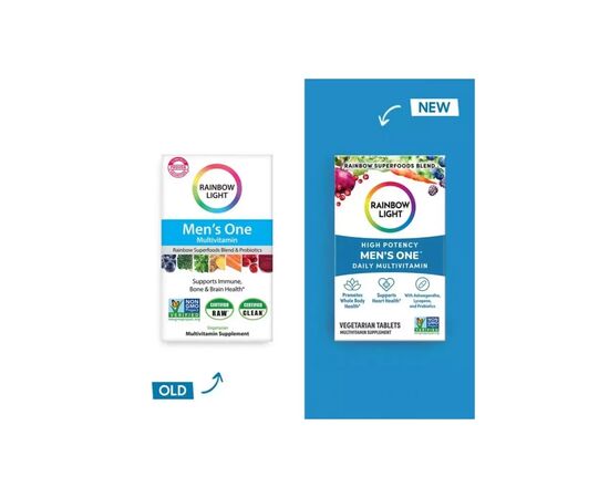Мультивітамін Rainbow Light Мультивітаміни для чоловіків, Men's One, 30 таблеток (RLT21714), зображення 2 Мультивітамін Rainbow Light Мультивітаміни для чоловіків, Men's One, 30 таблеток (RLT21714), зображення 2