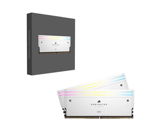 Модуль пам'яті для комп'ютера DDR5 32GB (2x16GB) 6000 MHz Dominator Titanium RGB White Corsair (CMP32GX5M2B6000C30W), зображення 5 Модуль пам'яті для комп'ютера DDR5 32GB (2x16GB) 6000 MHz Dominator Titanium RGB White Corsair (CMP32GX5M2B6000C30W), зображення 5