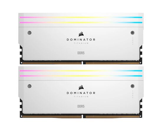 Модуль памяти для компьютера DDR5 32GB (2x16GB) 6000 MHz Dominator Titanium RGB White Corsair (CMP32GX5M2B6000C30W)
