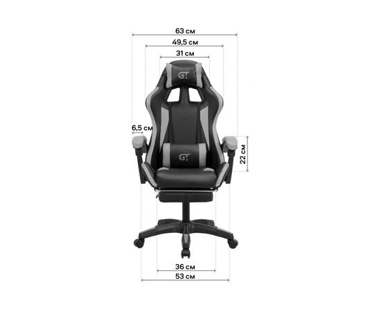 Кресло игровое GT Racer X-2323 Black/Yellow, изображение 7 Кресло игровое GT Racer X-2323 Black/Yellow, изображение 7