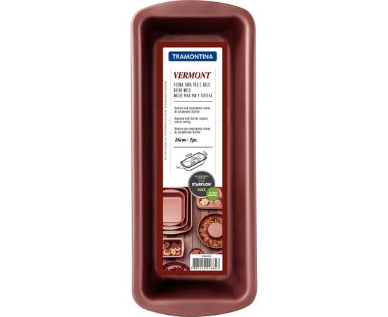 Форма для випікання Tramontina Vermont для хліба прямокутна 26 см (27806/008), зображення 2 Форма для випікання Tramontina Vermont для хліба прямокутна 26 см (27806/008), зображення 2
