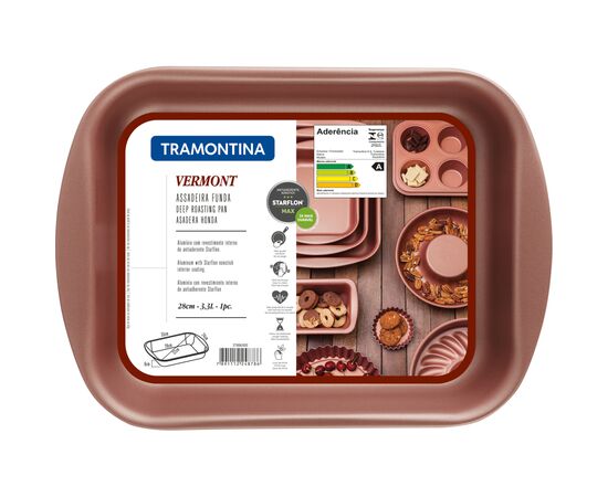 Форма для выпечки Tramontina Vermont прямокутна 33,3 x 24,1 x 6,1 см (27806/002), изображение 2 Форма для выпечки Tramontina Vermont прямокутна 33,3 x 24,1 x 6,1 см (27806/002), изображение 2