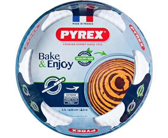 Форма для випікання Pyrex BakeEnjoy кругла 26 см 2,1л хвилястий край (818B000/7646), зображення 3 Форма для випікання Pyrex BakeEnjoy кругла 26 см 2,1л хвилястий край (818B000/7646), зображення 3