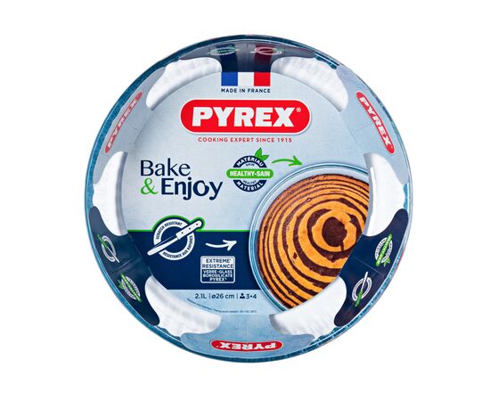 Форма для выпечки Pyrex BakeEnjoy кругла 26 см 2,1л хвилястий край (818B000/7646)