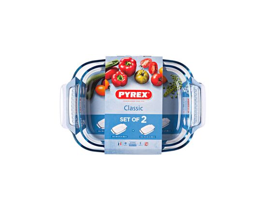 Форма для выпечки Pyrex Classic прямокутна набір 2 шт 3.6 л 2.9 л (912S969/7043), изображение 3 Форма для выпечки Pyrex Classic прямокутна набір 2 шт 3.6 л 2.9 л (912S969/7043), изображение 3