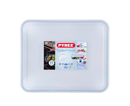 Форма для випікання Pyrex CookFreez з кришкою прямокутна 27 х 22 х 9 см 4 л (244P000/7643), зображення 3 Форма для випікання Pyrex CookFreez з кришкою прямокутна 27 х 22 х 9 см 4 л (244P000/7643), зображення 3