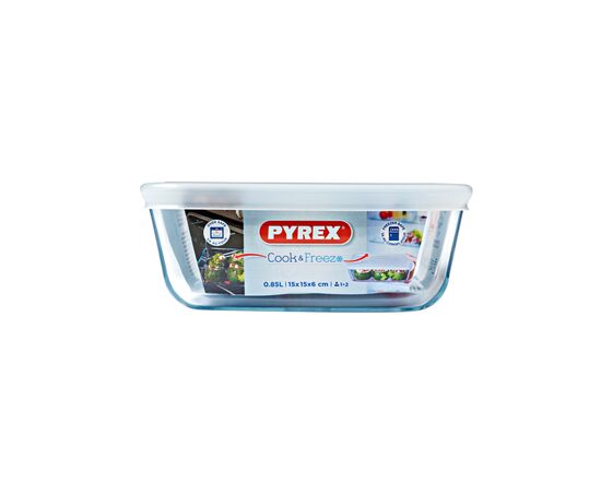 Форма для випікання Pyrex CookFreez з кришкою квадратна 15 х 15 см 0.85 л (218P001/7646), зображення 5 Форма для випікання Pyrex CookFreez з кришкою квадратна 15 х 15 см 0.85 л (218P001/7646), зображення 5