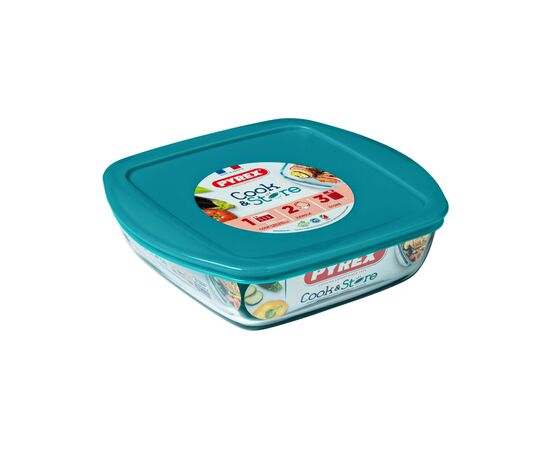 Форма для випікання Pyrex CookStore з кришкою квадратна 22 х 22 х 7 см 2.2 л (212P000/7645)