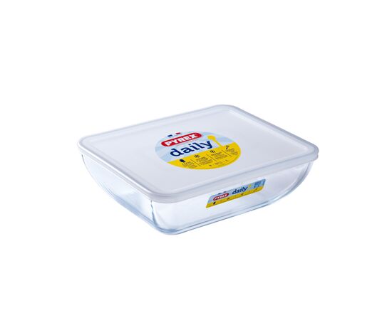 Форма для выпечки Pyrex Daily з кришкою прямокутна 25 х 20 см 2.25 л (343P000/3646)