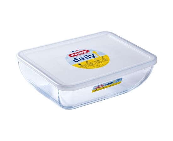 Форма для випікання Pyrex Daily з кришкою прямокутна 27 х 22 см 3.5 л (344P000/3043)