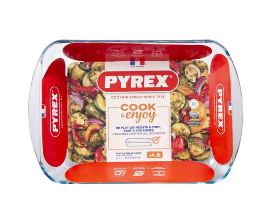Форма для випікання Pyrex Essentials прямокутна 35 x 23 x 6 см 2.7 л (234B000/7646), зображення 3 Форма для випікання Pyrex Essentials прямокутна 35 x 23 x 6 см 2.7 л (234B000/7646), зображення 3
