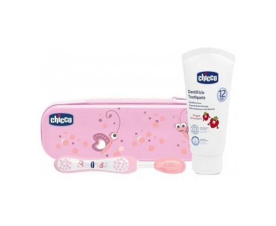 Дитяча зубна щітка Chicco щетка + паста розовый (06959.10), зображення 2 Дитяча зубна щітка Chicco щетка + паста розовый (06959.10), зображення 2