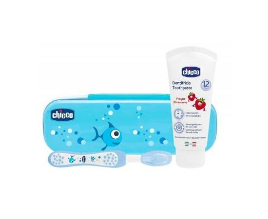 Детская зубная щетка Chicco щетка + паста голубой (06959.20), изображение 2 Детская зубная щетка Chicco щетка + паста голубой (06959.20), изображение 2