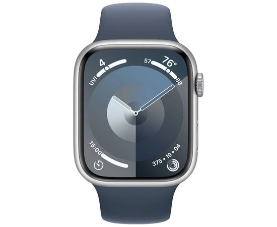 Смарт-годинник Apple Watch Series 9 GPS 45mm Silver Aluminium Case with Storm Blue Sport Band - S/M (MR9D3QP/A), зображення 2 Смарт-годинник Apple Watch Series 9 GPS 45mm Silver Aluminium Case with Storm Blue Sport Band - S/M (MR9D3QP/A), зображення 2
