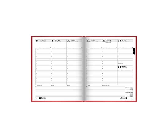 Еженедельник Brunnen датированный 2024 Torino Бюро A4 21x26 см 76 страниц Красный (73-761 38 204), изображение 3