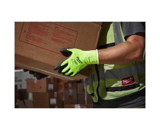 Защитные перчатки Milwaukee Hi-Vis Cut размер M/8, 12 пар (4932492914), изображение 3 Защитные перчатки Milwaukee Hi-Vis Cut размер M/8, 12 пар (4932492914), изображение 3