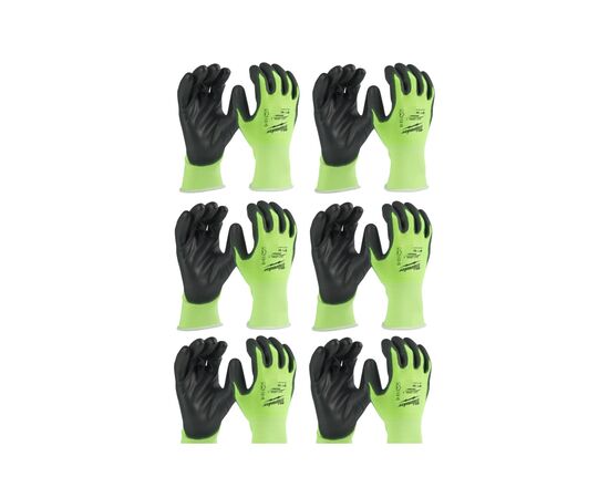 Защитные перчатки Milwaukee Hi-Vis Cut размер M/8, 12 пар (4932492914)