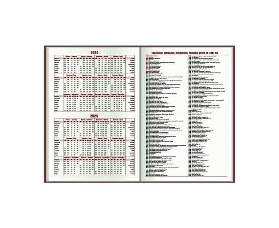 Еженедельник Economix датированный 2024 SAHARA бордо, А5 (E21696-18), изображение 4