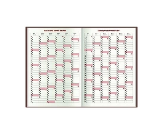 Еженедельник Economix датированный 2024 SATIN коричневый, А5 (E21612-07), изображение 3