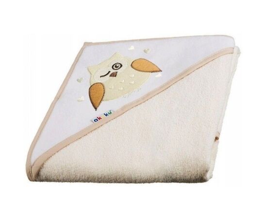 Полотенце для купания Akuku с капюшоном 80x80см, бежевое (A1231)