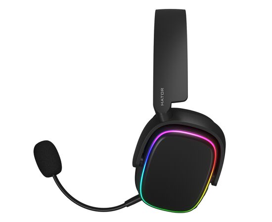 Наушники Hator Phoenix Wireless RGB Tri-mode Black (HTA-870), изображение 3 Наушники Hator Phoenix Wireless RGB Tri-mode Black (HTA-870), изображение 3