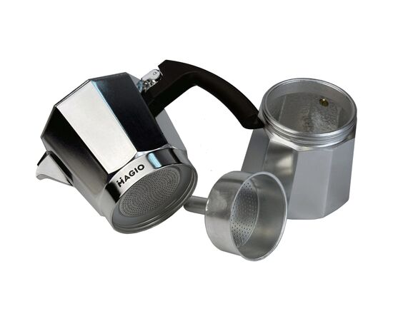 Гейзерна кавоварка Magio Срібляста 6 порцій 300 мл (MG-1002), зображення 3 Гейзерна кавоварка Magio Срібляста 6 порцій 300 мл (MG-1002), зображення 3