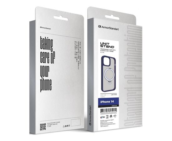 Чохол до мобільного телефона Armorstandart Unit Stand Apple iPhone 14 Dark Blue (ARM70558), зображення 2 Чохол до мобільного телефона Armorstandart Unit Stand Apple iPhone 14 Dark Blue (ARM70558), зображення 2