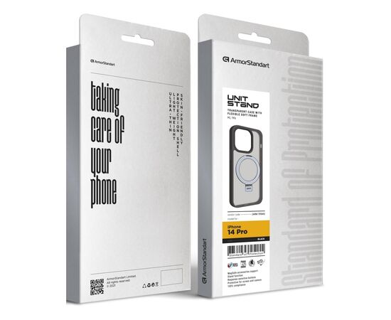 Чохол до мобільного телефона Armorstandart Unit Stand Apple iPhone 14 Pro Black (ARM70560), зображення 2 Чохол до мобільного телефона Armorstandart Unit Stand Apple iPhone 14 Pro Black (ARM70560), зображення 2