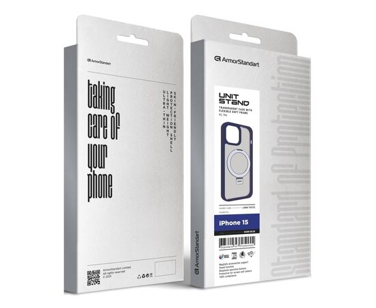 Чохол до мобільного телефона Armorstandart Unit Stand Apple iPhone 15 Dark Blue (ARM70570), зображення 2 Чохол до мобільного телефона Armorstandart Unit Stand Apple iPhone 15 Dark Blue (ARM70570), зображення 2