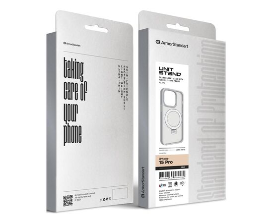 Чохол до мобільного телефона Armorstandart Unit Stand Apple iPhone 15 Pro Grey (ARM70579), зображення 2 Чохол до мобільного телефона Armorstandart Unit Stand Apple iPhone 15 Pro Grey (ARM70579), зображення 2