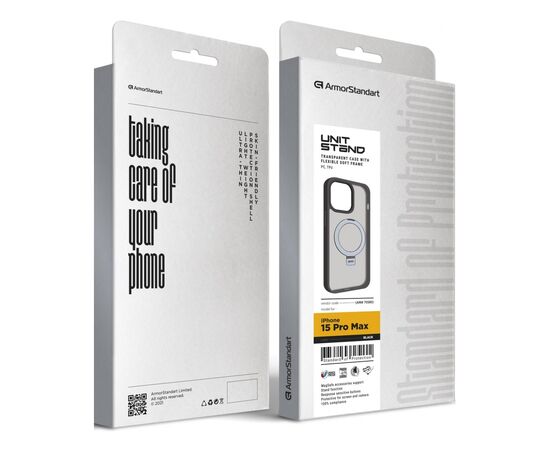 Чехол для мобильного телефона Armorstandart Unit Stand Apple iPhone 15 Pro Max Black (ARM70580), изображение 2 Чехол для мобильного телефона Armorstandart Unit Stand Apple iPhone 15 Pro Max Black (ARM70580), изображение 2