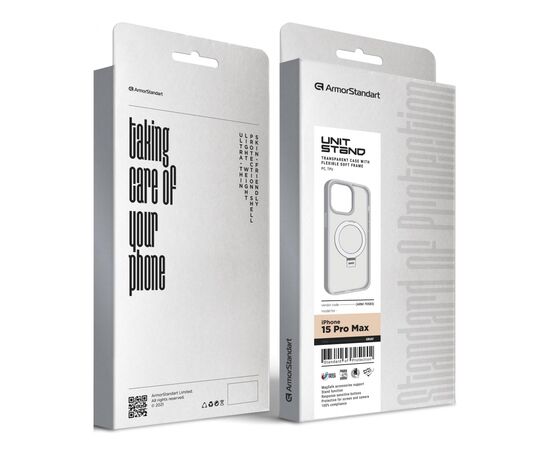 Чехол для мобильного телефона Armorstandart Unit Stand Apple iPhone 15 Pro Max Grey (ARM70583), изображение 2 Чехол для мобильного телефона Armorstandart Unit Stand Apple iPhone 15 Pro Max Grey (ARM70583), изображение 2