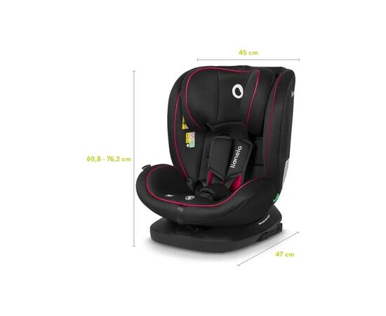Автокресло Lionelo Bastiaan i-Size Black Red, черное с красным (LO-BASTIAAN I-SIZE BLACK RED), изображение 10 Автокресло Lionelo Bastiaan i-Size Black Red, черное с красным (LO-BASTIAAN I-SIZE BLACK RED), изображение 10
