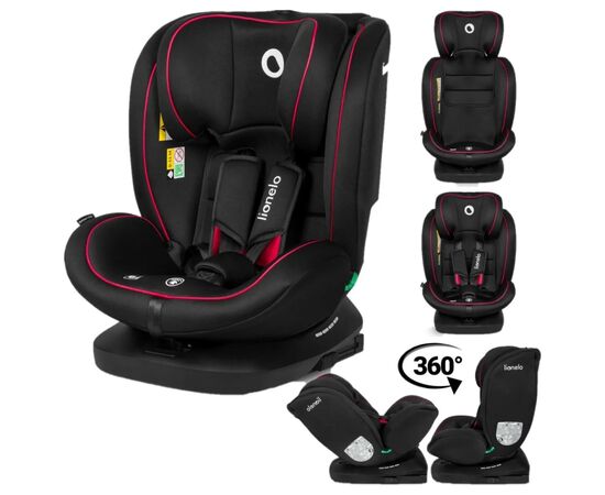 Автокресло Lionelo Bastiaan i-Size Black Red, черное с красным (LO-BASTIAAN I-SIZE BLACK RED), изображение 2 Автокресло Lionelo Bastiaan i-Size Black Red, черное с красным (LO-BASTIAAN I-SIZE BLACK RED), изображение 2