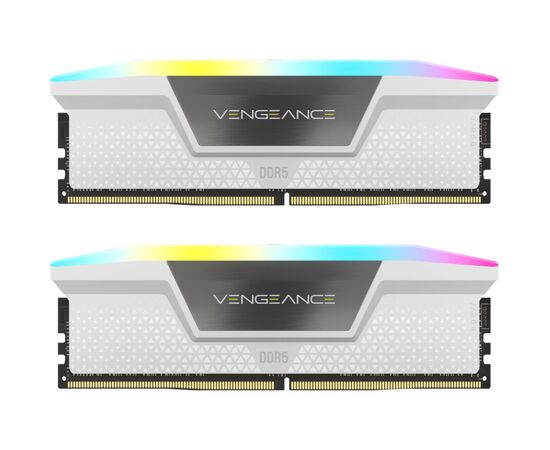 Модуль памяти для компьютера DDR5 32GB (2x16GB) 6000 MHz Vengeance RGB White Corsair (CMH32GX5M2B6000C30W)