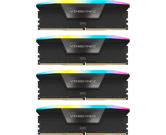 Модуль памяти для компьютера DDR5 96GB (4x24GB) 6000 MHz Vengeance RGB Black Corsair (CMH96GX5M4B6000C30)