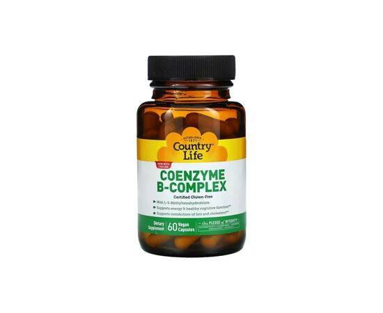 Мультивитамин Country Life Коэнзим В-Комплекса, Coenzyme B-Complex, 60 вегетарианских капс (CLF-06418)