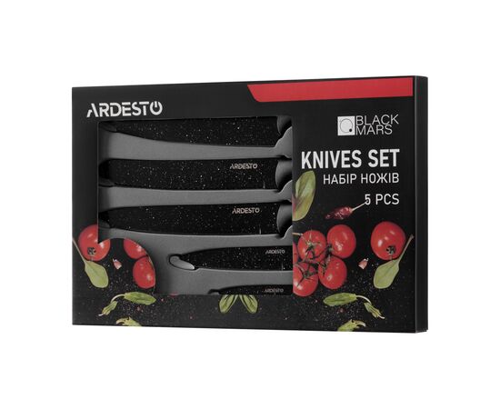 Набор ножей Ardesto Black Mars 5 шт Black (AR2105BR), изображение 10 Набор ножей Ardesto Black Mars 5 шт Black (AR2105BR), изображение 10