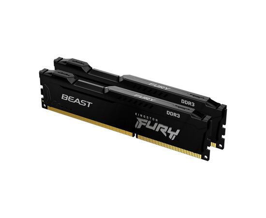 Модуль памяти для компьютера DDR3 8GB (2x4GB) 1600 MHz Fury Beast Black Kingston Fury (ex.HyperX) (KF316C10BBK2/8)