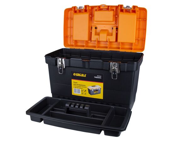 Ящик для инструментов Sigma набор 2в1 металлические замки 320x155x187мм, 486x267x320мм (7403511), изображение 2 Ящик для инструментов Sigma набор 2в1 металлические замки 320x155x187мм, 486x267x320мм (7403511), изображение 2