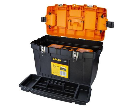 Ящик для инструментов Sigma набор 2в1 металлические замки 413x212x244мм, 564x310x388мм (7403521), изображение 2 Ящик для инструментов Sigma набор 2в1 металлические замки 413x212x244мм, 564x310x388мм (7403521), изображение 2